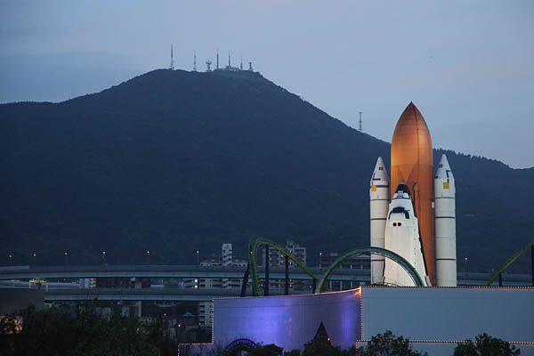 皿倉山とスペースシャトル