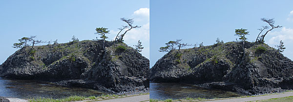 越前松島のステレオ写真(平行法)