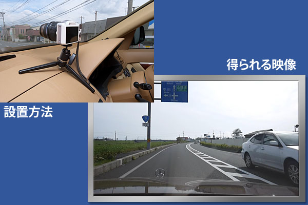 車載ビデオカメラの設置 (マイクロフォーサーズカメラ)