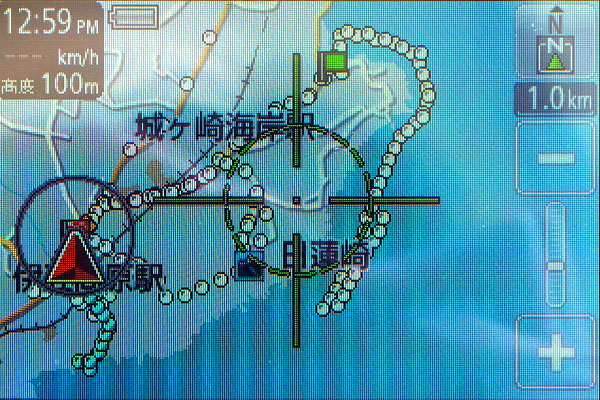 城ヶ崎海岸周辺での行動軌跡
