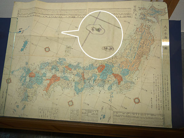 「運河館」に展示してある「大日本海陸全図」