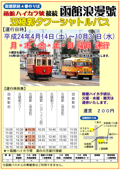 ボンネットバス時刻表