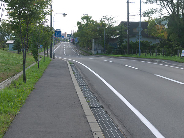 断層でズレた道路
