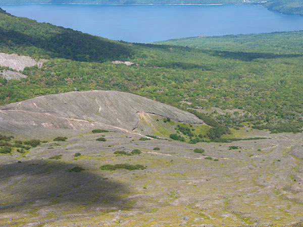 火山堆積層の全景