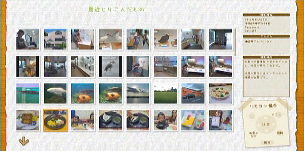 画面:最近取込んだ画像を表示