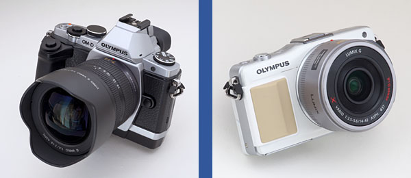 デジタルカメラ「OM-D E-M5」と「E-PM2」