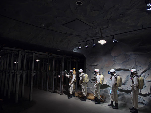 石炭採掘の展示