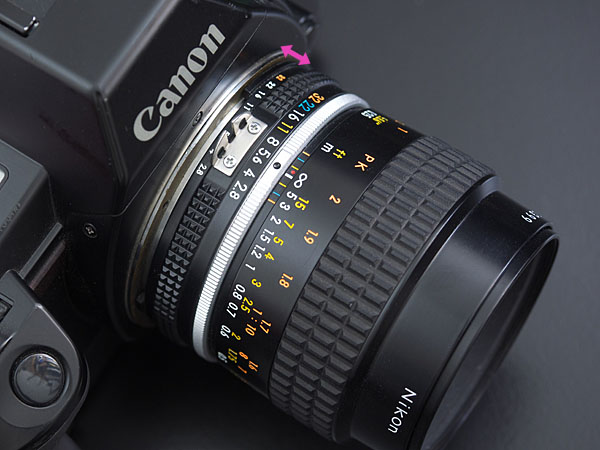 CanonEOS-NikonF用マウントアダプタの厚み