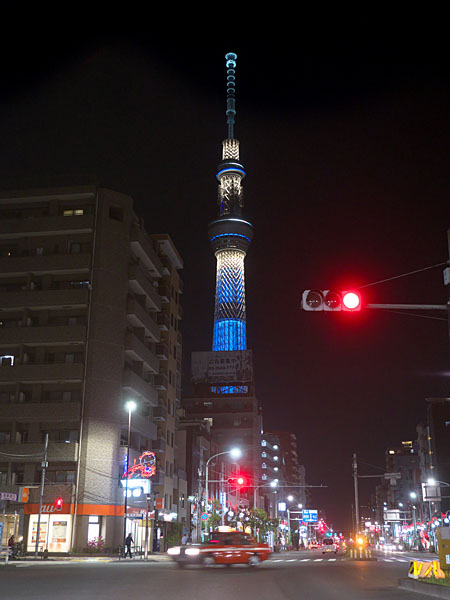 自宅の門灯が見えた
